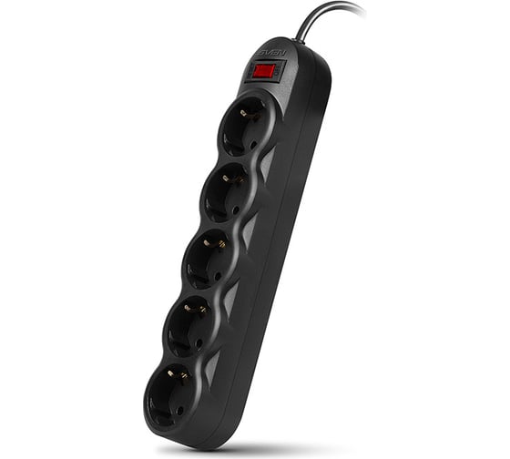 Фильтр SVEN SF-05L 3,0 м (5 розеток) черный, цветная коробка SV-015077