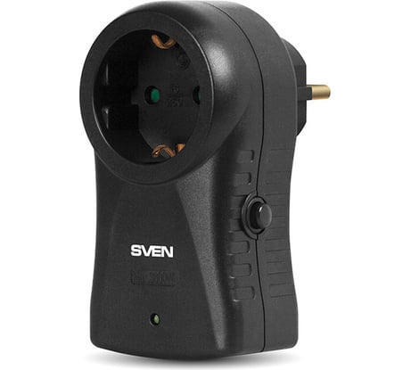 Фильтр SVEN SF-S1 (1 розетка, 16А, термопредохранитель), черный SV-014773