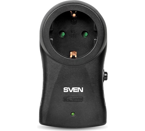 Фильтр SVEN SF-S1 (1 розетка, 16А, термопредохранитель), черный SV-014773