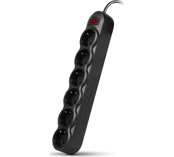 Фильтр SVEN SF-06L 3,0 м (6 розеток) черный, цветная коробка SV-015138