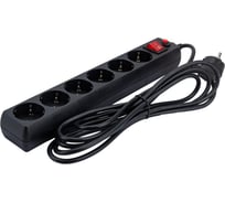Фильтр SVEN Optima 3,0 м (6 розеток) черный, цветная коробка SV-013646