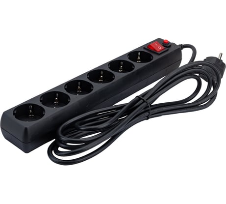 Фильтр SVEN Optima 3,0 м (6 розеток) черный, цветная коробка SV-013646