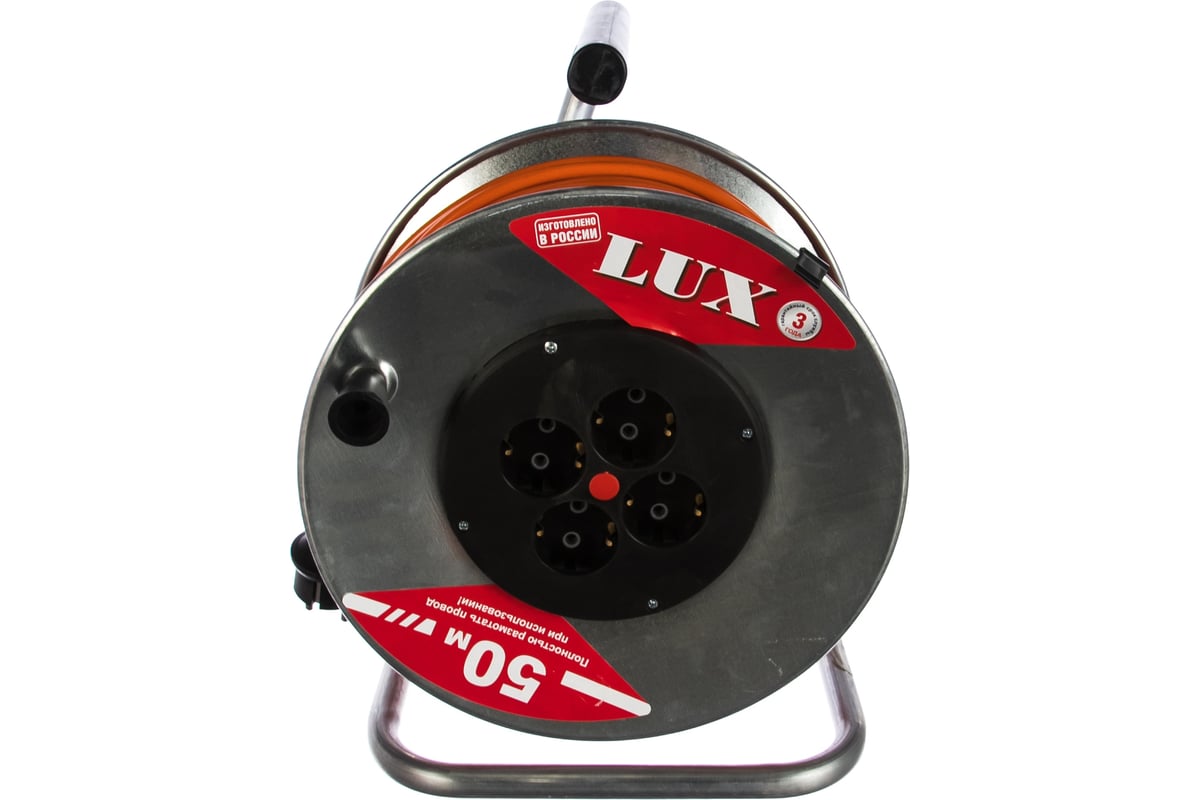 Силовой удлинитель на металлической катушке LUX 40150 К4-Е-50 50м 4 ...