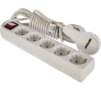 Электрический удлинитель с заземлением и выключателем СВЕТОЗАР 5 гнезд, 5м 55055-5-C