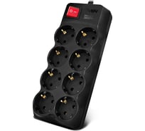 Фильтр SVEN SF-08-16 3,0 м, 8 розеток, 16А, черный, цветная коробка SV-020088