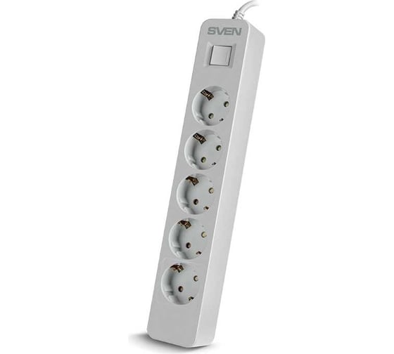 Фильтр SVEN SF-05 1,8 м (5 евро розеток) белый, цветная коробка SV-019402