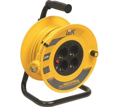 Удлинитель на катушке IEK 4х20м УК20 с термозащитой 3х1.0 Industrial WKP14-10-04-20 277735