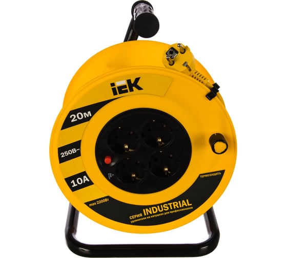 Удлинитель на катушке IEK 4х20м УК20 с термозащитой 3х1.0 Industrial WKP14-10-04-20 277735