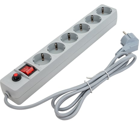 Сетевой фильтр ПВС 3*0,75 серый 1,8м UNIVersal 967U-5001