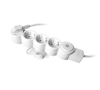 Бытовой удлинитель 4 гнезда, с выключателем, с заземлением, со шторками, 5м REV QUICK FIX 32015 1