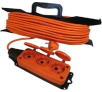 Удлинитель-шнур на рамке 3 гнезда ПВС 3х1,5 оранжевый T-Plast Шу/Р50м-16А 70.52.04.03.05