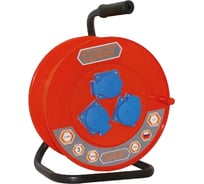 Удлинитель на катушке 3 гнезда, т/защ ПВС 2х0,75 оранжевый T-Plast Шу/К40м-10А 70.53.02.01.03