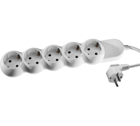 Электрический удлинитель, ПВС 1кв мм, заземл, 5 гнезд, 3500Вт, 3м Зубр МАСТЕР 55058-3