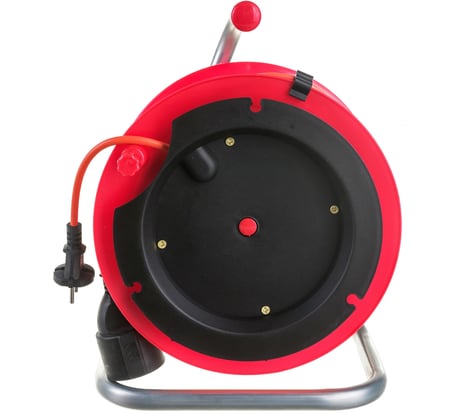 Силовой удлинитель на катушке К1-О-50, ПВС 2x0.75, 50м, 6А, выносная розетка б/з LUX 4606400417583