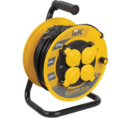 Удлинитель на катушке с термозащитой 4х20м УК20 3х1.5 IP44 IEK Industrial plus WKP15-16-04-20-44 280612