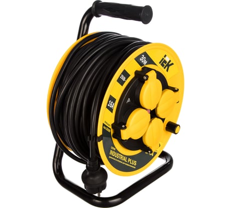 Удлинитель на катушке с термозащитой 4х30м УК30 3х1.5 IP44 IEK Industrial plus WKP15-16-04-30-44 280613