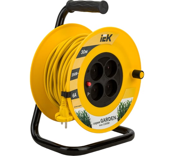 Удлинитель на катушке с термозащитой 4х30м УК30 2х0.75 IEK Garden WKP23-06-04-30 277732