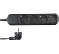 Бытовой удлинитель Power Cube 4р с/з, без выкл. 3500 вт, 16 а, 1.5 м 3x1,00 черный графит PC-2B-1,5M