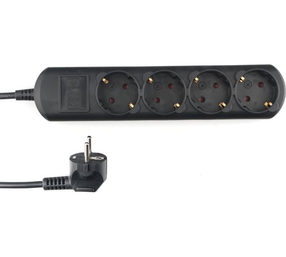 Бытовой удлинитель Power Cube 4р с/з, без выкл. 3500 вт, 16 а, 1.5 м 3x1,00 черный графит PC-2B-1,5M 1
