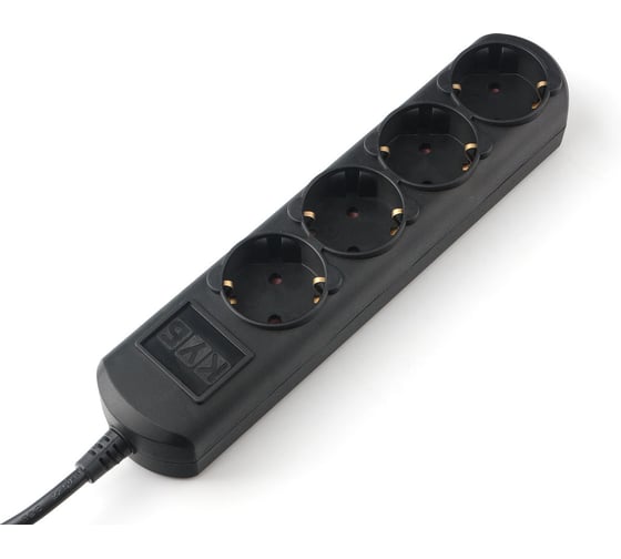 Бытовой удлинитель Power Cube 4р с/з, без выкл. 3500 вт, 16 а, 5 м 3x1,50 черный графит PC-2B-5M