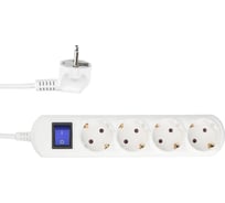 Бытовой удлинитель Power Cube 4р с/з выкл., 2200 вт, 10 а, 5 м 3x0,75 белый PC-4B-5M