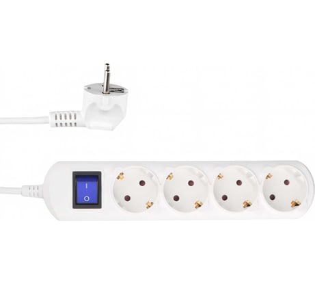 Бытовой удлинитель Power Cube 4р с/з выкл., 3500 вт, 16 а, 3 м 3x1,50 белый PC-5B-3M