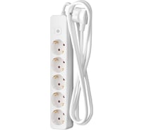 Сетевой удлинитель 1х5, 2м, 16А, с заземлением и выключателем, белый ФОТОН 16-25ЕS 21207