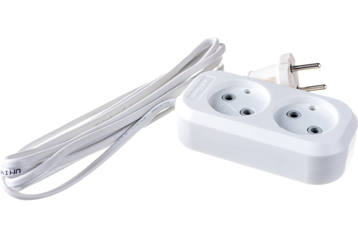 Удлинитель UNIVersal У6-011 ШВВП 2x0,75 2 гнезда б/з 2м (еврослот ...