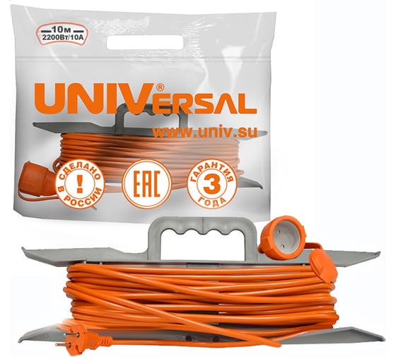 Удлинитель УШ-10 IP-54 рамка ПВС 2x1 10м UNIVersal 9632789