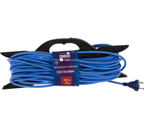 Морозостойкий шнур-удлинитель на рамке 10А 1роз. синий, 30м Power Cube PC-L1-F-30-R