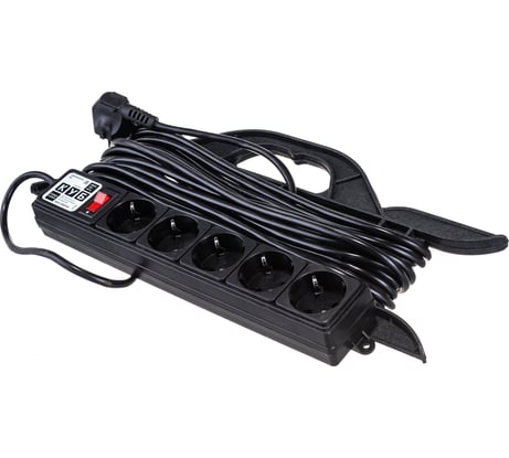 Удлинитель на рамке 5роз. с/з, с выкл. 10м Power Cube PC-LG5-R-10