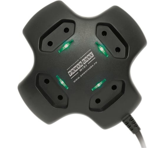 Настольная розетка 4р mini, 1.8м черная Power Cube PCM-4B 1
