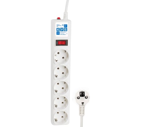 Фильтр-удлинитель Power Cube 5м 5розеток белый 10А/2,2кВт SPG-B-15-WHITE