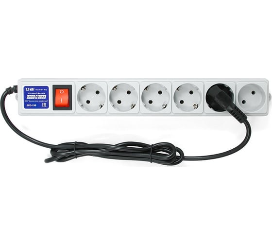 Сетевой фильтр 3м 6роз серый Power Cube SPG5+1-15B-10