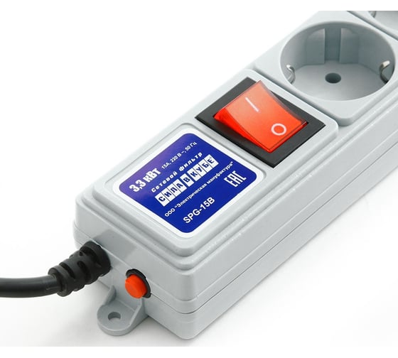 Сетевой фильтр 3м 6роз серый Power Cube SPG5+1-15B-10