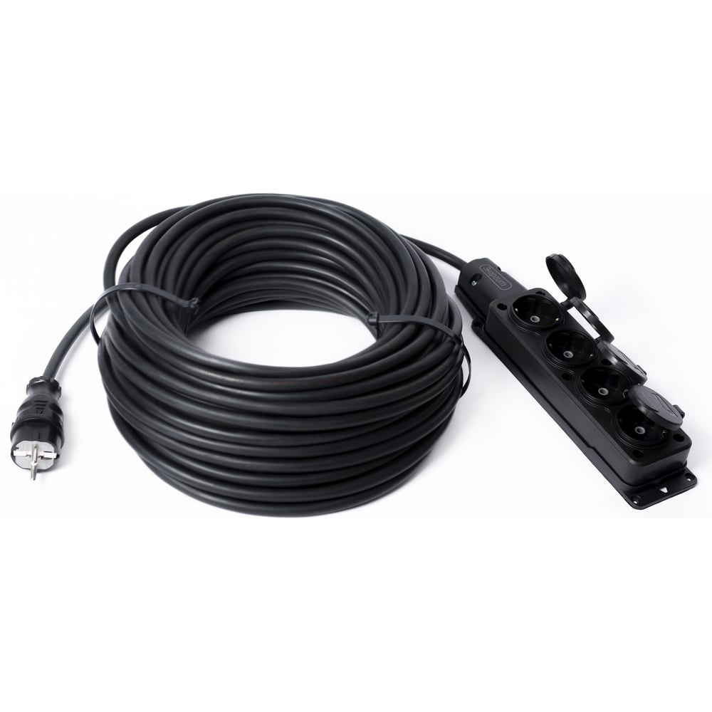 Силовой удлинитель шнур энаргит КГ 3x2,5 (4 розетки, 40 метров, ip 44 ...