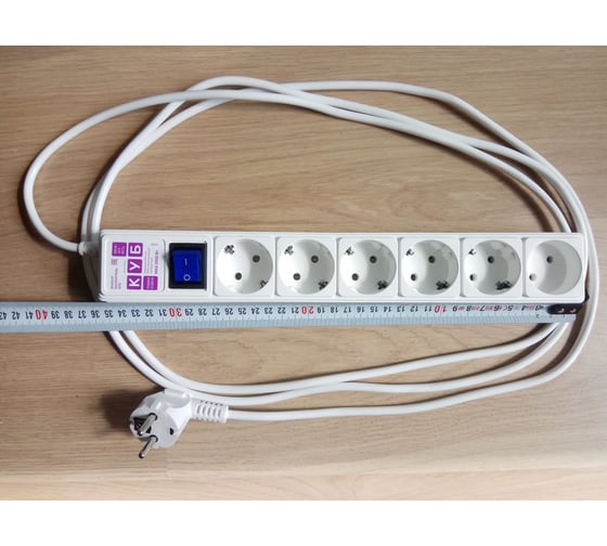 Фильтр-удлинитель Power Cube белый 16А / 3.5кВт SPG(5+1)-16B-3М ...