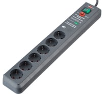 Сетевой фильтр, 6 гнезд, 3м, с/з, 3х1.5, 195000А, звук.сигнал Brennenstuhl Secure-Tec 1159540376