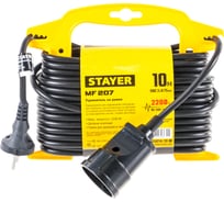 Удлинитель на рамке Stayer MF 207, 10 м, 2200 Вт, 1 гнездо, ПВС 2х0,75 мм2, 55014-10_z01