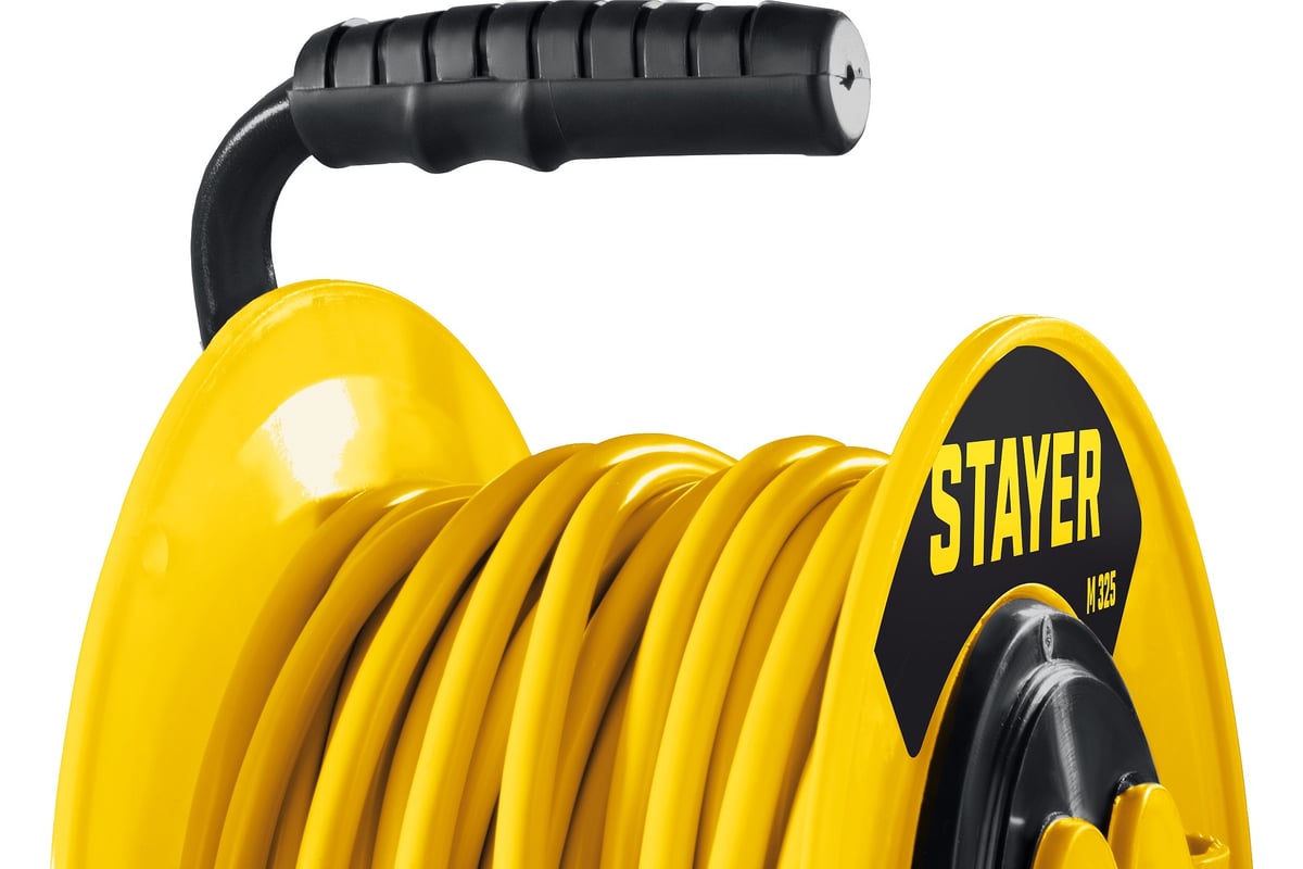 Силовой удлинитель на катушке STAYER ПВС 3x2.5 50м 4000Вт ip44 55064-50 ...