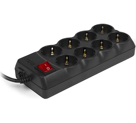 Сетевой фильтр 1.8м, 8 розеток, черный SVEN Optima Pro SV-013677