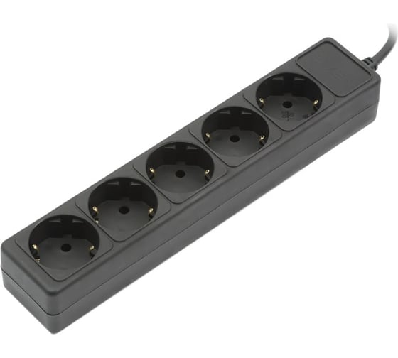 Удлинитель, черный, 0.5м, 5 розеток SVEN Special base SV-00545