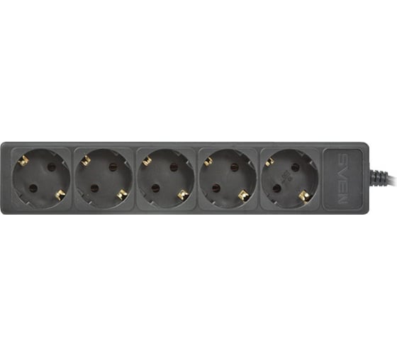 Удлинитель, черный, 0.5м, 5 розеток SVEN Special base SV-00545
