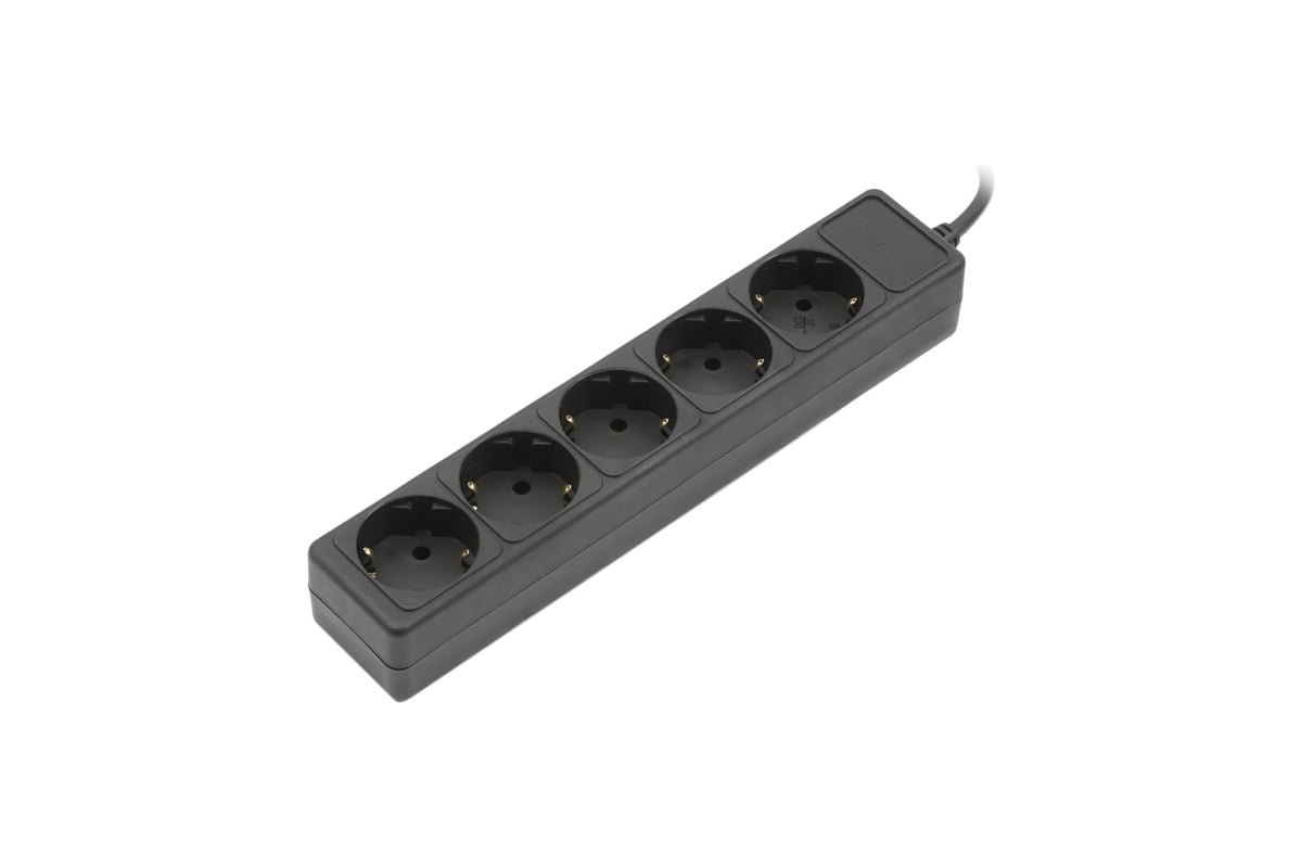 Удлинитель, черный, 1.8м, 5 розеток SVEN Special base SV-00546 ...
