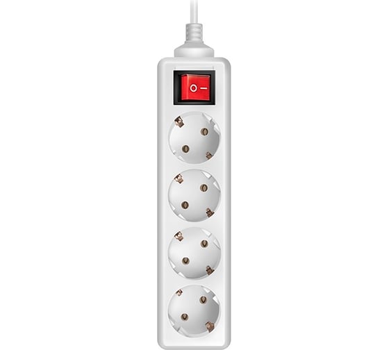 Удлинитель, 4 розетки, белый SVEN Standard PRO 3G-4/1.5m SV-012915