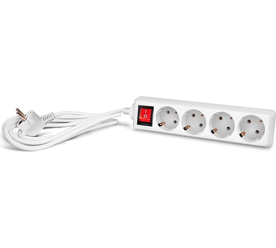 Удлинитель, 4 розетки, белый SVEN Standard PRO 3G-4/1.5m SV-012915