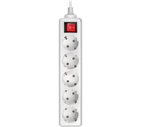 Удлинитель, 5 розеток, белый SVEN Standard PRO 3G-5/1.5m SV-013912