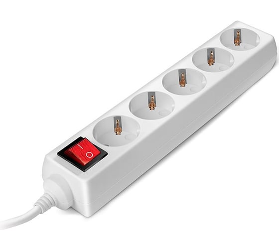 Удлинитель, 5 розеток, белый SVEN Standard PRO 3G-5/5m SV-013936