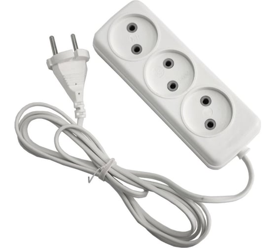 Бытовой удлинитель, 3 гнезда ШВВП 2х0.75 GLANZEN EU-03-N30 00-00001133