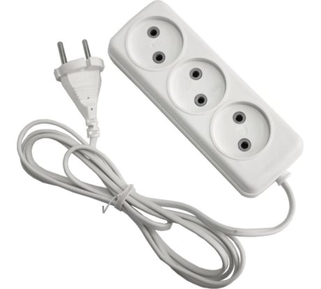 Бытовой удлинитель, 3 гнезда ШВВП 2х0.75 GLANZEN EU-03-N50 00-00001134